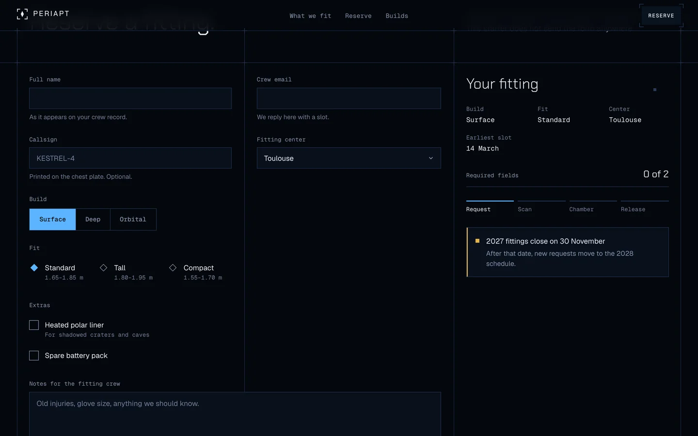 PERIAPT starter page at desktop width
