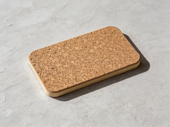 Cork and latex sample plaque